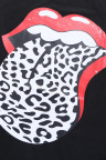 Black Lip Print Summer Casual Tee Mini Dress