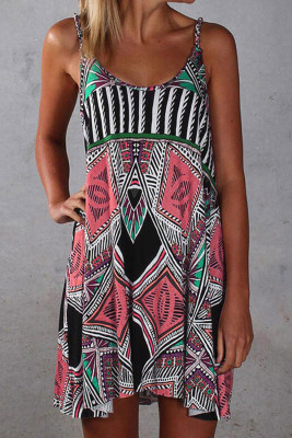 Spaghetti Straps Boho Mini Dress