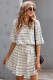 Stripes Ruffle Short Dress