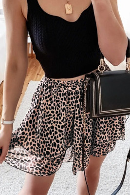 Leopard Print Mini Skirt