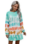 Fashion Tie Dye Long Sleeve Sweatshirt Dress