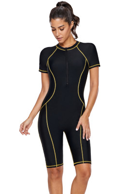 Black Seam Contoured Zip Front Wetsuit
