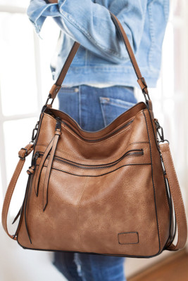 Khaki Luxury Faux Leather Handbag