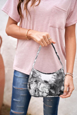 Black Portable Street Tie Dye Print Underarm Shoulder Bag