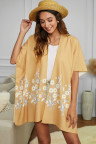 Yellow Spring Daisy Woven Kimono