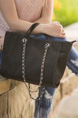 Black Coco Tweed Handbag