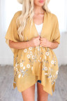 Yellow Spring Daisy Woven Kimono