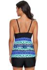 Blue Green Beach Holiday Tankini Swim Top