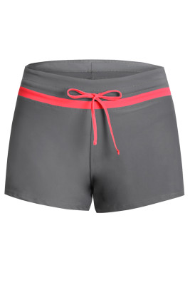 Red Trim Taupe Women Swim Boardshort