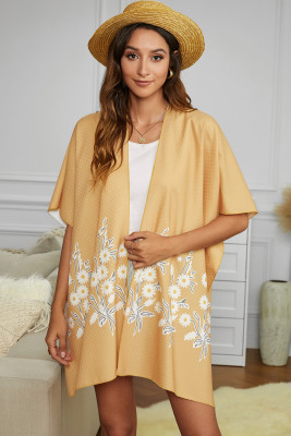 Yellow Spring Daisy Woven Kimono