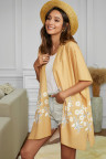 Yellow Spring Daisy Woven Kimono