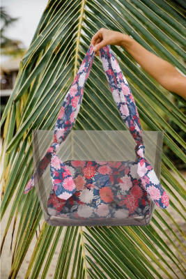 Summer Floral Clear Transparent Beach Bag Jelly Bag