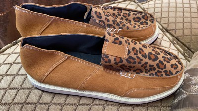 Leopard Splicing Flat Canvas Sneakers