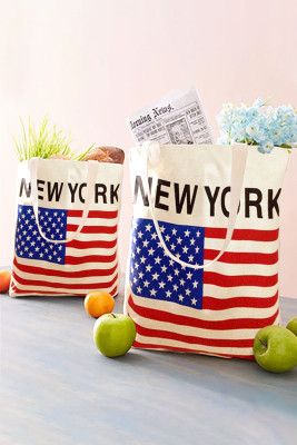 Flag Print NEW YORK Canvas Bag