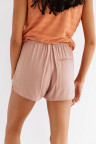Dusty Pink Drawstring Elastic Waist Casual Shorts with Pockets