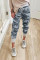 Gray Camo Print Knit Sport Pants