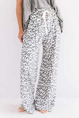Leopard Print Loose Fit Pants