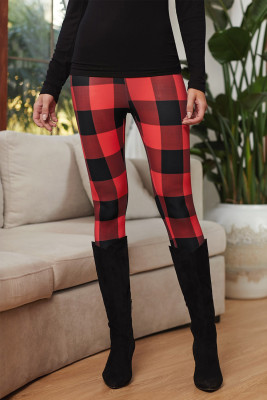 Red Plaid Leggings