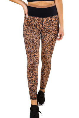 Mocha Leopard Print Active Leggings