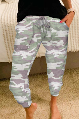 Gray Camouflage Casual Sports Pants