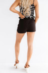 Black Drawstring Elastic Waist Casual Shorts with Pockets