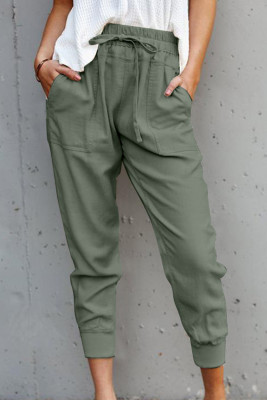 Green Causal Pockets Pants