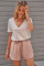 Dusty Pink Drawstring Elastic Waist Casual Shorts with Pockets