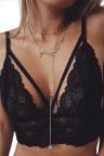 Sexy Scalloped Lace Strappy Caged Lingerie Bra