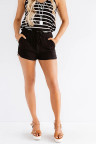 Black Drawstring Elastic Waist Casual Shorts with Pockets