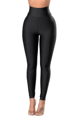 Black High Rise Tight Leggings with Waist Cincher