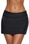Plus Size Black Skirted Swim Bikini Bottom