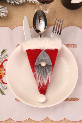 Red Santa Gnome Tableware Bag