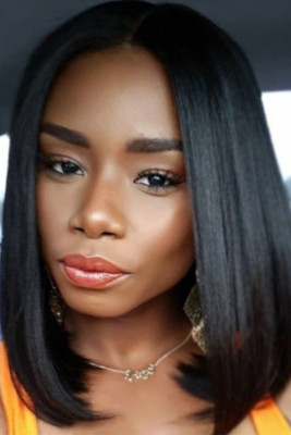 Black Short Straight Synthetic Wig