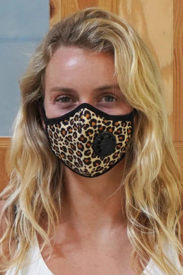 Leopard Printed Activated Carbon Mask with Exhale Valve
