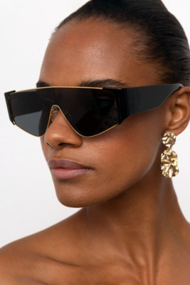 Big Frame Gold Trim Sunglasses