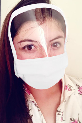 White Reusable Washable All Covered Shield Mask