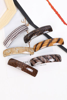 Brown Geometric Hair Clip Set