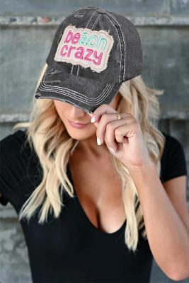 Black Washed Embroidered Baseball Cap