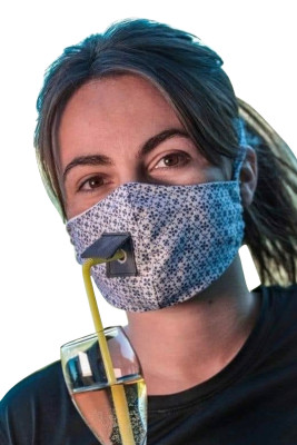 Printed Renusable Face Mask with Straw Hole