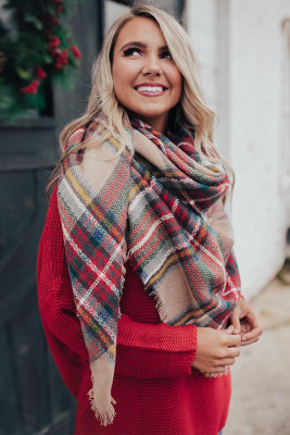 Plaid Print Thick Warm Scarf Shawl