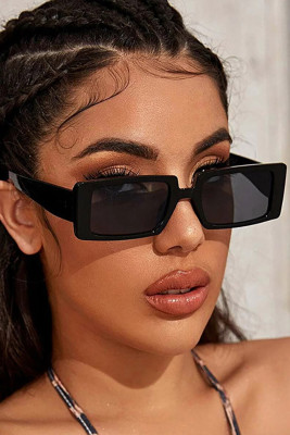 Black Vintage Square Retro Sunglasses
