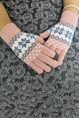 Funky Cute Lined Knit Gloves