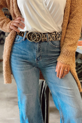 Brown Leopard Double Circle Belt