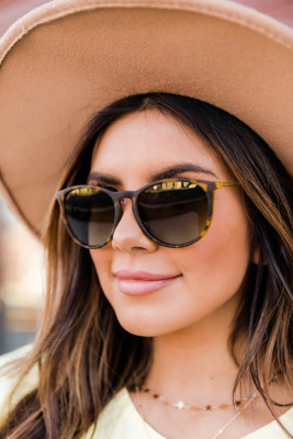 Black Tortoiseshell Pattern Frame Sunglasses