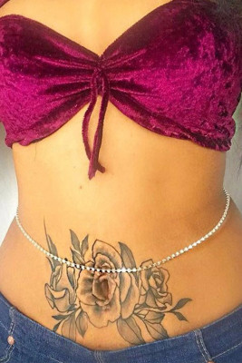 Silvery Rhinestone Belly Chain
