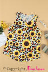 Leopard Sunflower Twist Back Casual Tank