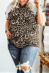 Raglan Sleeve Leopard Plus Size Tee