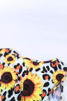 Leopard Sunflower Twist Back Casual Tank