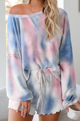 Blue Tie-dye Loungewear Set