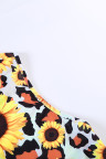 Leopard Sunflower Twist Back Casual Tank